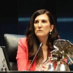 Kenia López Rabadán durante una sesión en la Cámara de Diputados